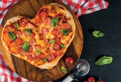 Heart shaped pizza