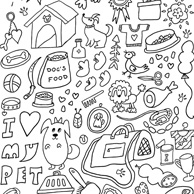 Coloring postcard - dogs